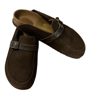 Birkenstock Buckley Dark Brown Suede Clogs - Size 37 (Women's 6/6.5) thumbnail 1