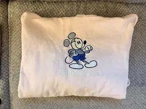 Disney Parks Mickey Mouse Pink Embroidered Hoodie Sweatshirt Size S thumbnail 7