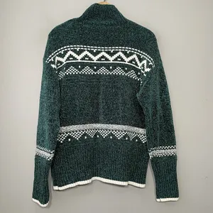 Christian Siriano Size Medium Dark Green Chenille Sweater Soft Cozy Holiday thumbnail 4
