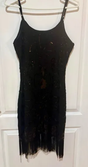 Verty Dress Womens Size S Embellished Sequence Black Sleeveless Beaded thumbnail 2