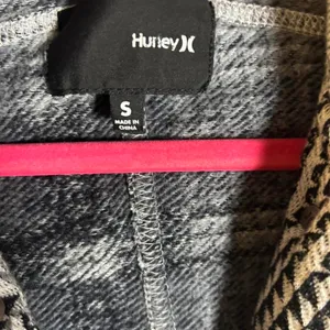 Hurley‎ Women Small Grey Black Plaid Double Breasted Pea Coat Jacket Cotton Knit thumbnail 4