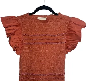 NEW NWT Madeline Smocked Midi Dress Clay thumbnail 5