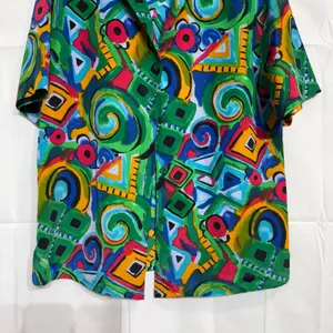 Nicola Green Geometric Vintage Button Down Sz 10 thumbnail 3