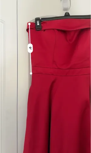 Red Strapless Prom Dress Size 6 thumbnail 3