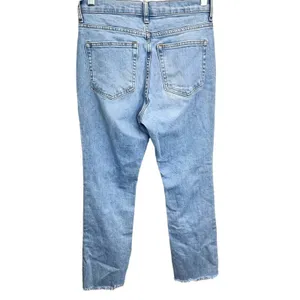 Everlane The Cheeky Straight Leg Raw Hem Light Wash Jeans Denim 26 ACTUAL‎ 28" thumbnail 5
