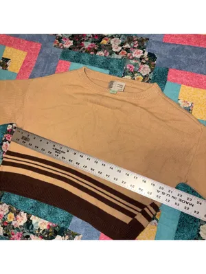 Anthropologie Saturday Sunday Striped Knit Oversized Crop Crew Sweater, Size M thumbnail 7