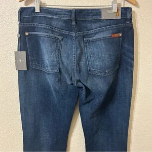 NWT 7 For All Mankind Jiselle in Dark Blue Flare Jeans - Size 32 thumbnail 6