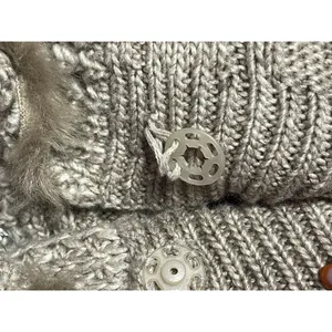 ROZ‎ & ALI Faux Fur Trimmed Cardigan Sweater Jacket Sz L Large I0216 thumbnail 5