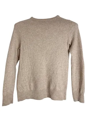 Quince Cashmere Long Sleeve Crew Neck Sweater in Oatmeal sz M shrunk fits like S thumbnail 2