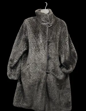 reversible brown four Persian lamb coat raincoat size large Elegant Faux FurCoat thumbnail 1