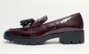 Zara Trafaluc Burgundy Patent Leather Tassel Loafers in EU 37 Women’s 7 Platform thumbnail 7