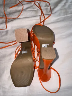 Orange lace up heels size 6 thumbnail 4
