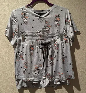 NWT Disney Halloween Mickey & Minnie Mouse Mummy Sleep Short Set sz M thumbnail 1