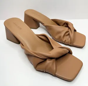 Open Edit Sandals Womens Size 9.5 Brown Edcora Slip On‎ Block Heel Shoes thumbnail 1