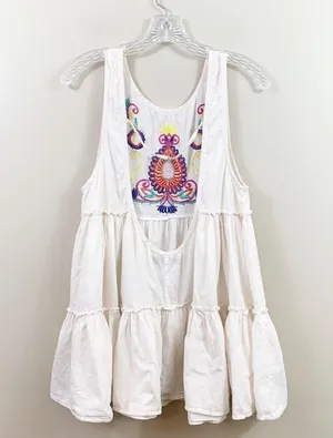 inLUV Floral Embroidered Cream/Pink Swing Tank thumbnail 6