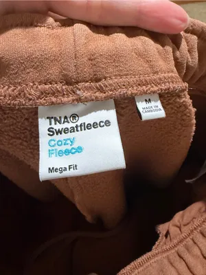 Aritzia TNA Sweatfleece Cozy Fleece Mega Fit Joggers Sweatpants Brown Medium thumbnail 3