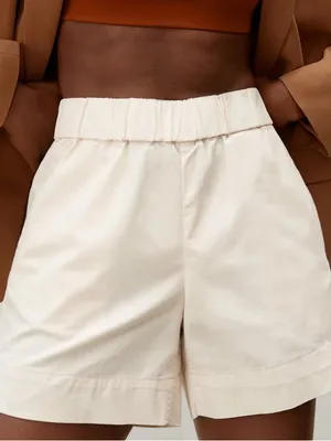 Everlane Women’s Organic Cotton The Easy Shorts Pull On Canvas in Ivory S thumbnail 2