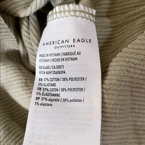 American Eagle Crop Tank Top Womens Small Sage Green Ribbed Sleeveless Casual thumbnail 4