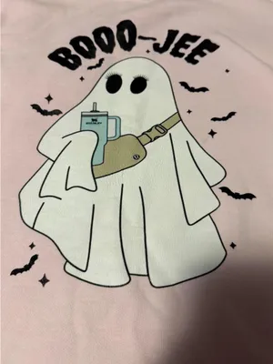 Comfort Colors Light Pink Ghost Graphic Crewneck Sweatshirt thumbnail 4