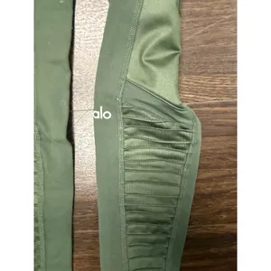 ALO Yoga High-Waist Moto Leggings in Olive Green thumbnail 3