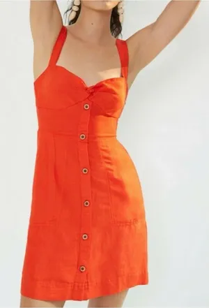 Maeve Anthropologie nwt Tangerine twist front mono dress size XS thumbnail 1