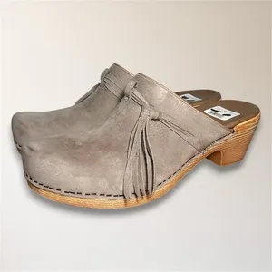 Dansko Miriam Taupe Milled Nubuck Wooden‎ Clogs 42 Slip On Comfort Nurse Shoes thumbnail 2
