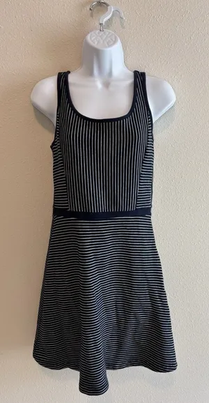 Tommy Hilfiger Blue & White Striped A Line Midi Cotton Dress Size 0‎ thumbnail 1
