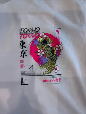 t/o White Tee with Pink Tokyo Graphic and Black Text thumbnail 2