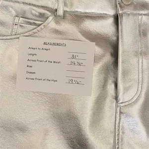NWT!! AVEC LES FILLES Shimmering Silver Pencil Skirt Metallic Pockets Medium thumbnail 13