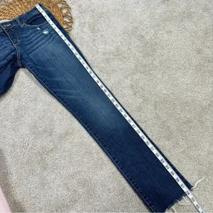 Abercrombie & Fitch The A&F Skinny Jeans Mid-Rise Distressed Raw Hem Size 28x35 thumbnail 15