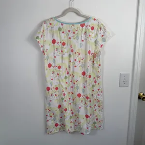 Green Cotton by Garnet Hill 100% Cotton Nightgown White Lantern Floral Womens XL thumbnail 9