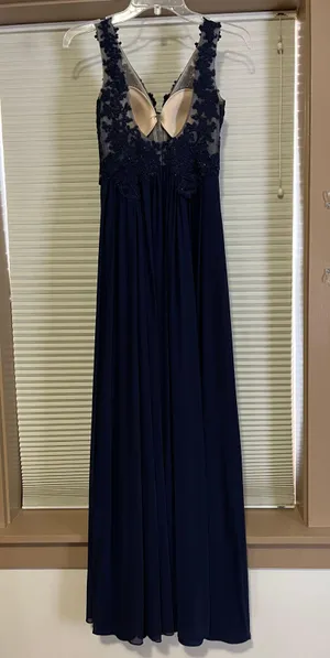 Sherri Hill Blue Prom Dress thumbnail 2