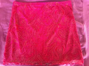 Shein | Pink Paisley Mesh Mini Skirt | XLShein | Pink Paisley Mesh Mini Skirt | XL thumbnail 4