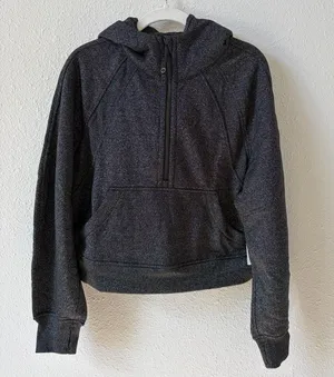 Lululemon Scuba Oversized Half Zip Hoodie Sparkle Black Silver Size XS Small thumbnail 1