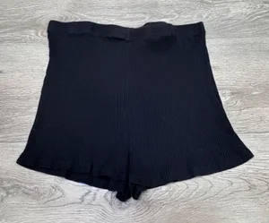 Princess‎ Polly Womens Black Ribbed Knit High Waisted Lounge Mini Shorts Size 6 thumbnail 1