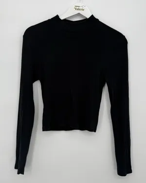 Abercrombie & Fitch Black Long Sleeve Mock Neck Tee thumbnail 1