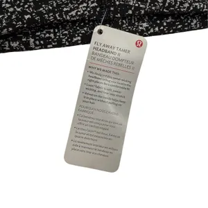 Lululemon‎ Fly Away Tamer Headband II O/S Black White Static Luon NWT Non Slip thumbnail 3