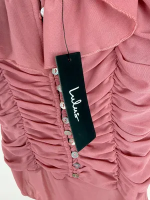 NWT Lulus Elegant Posture Mauve Pink Mesh Ruched Cold-Shoulder Bodysuit Size XS thumbnail 7