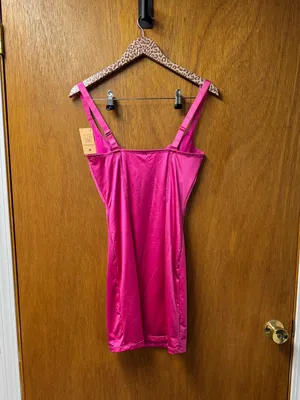 Popilush Shapewear Sculpting Satin Bustier Mini Dress Pink Medium NEW NWT thumbnail 11