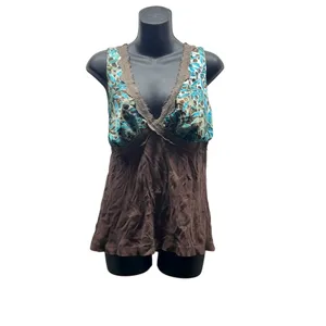 Bisou Bisou Y2K Lace Floral Silk Cami Tank Top thumbnail 2