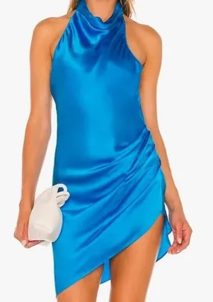 Do + Be Satin Blue Cocktail Dress thumbnail 1