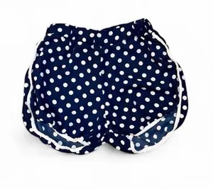Vintage Navy Polka Dot Athletic Shorts with White Trim Piping thumbnail 1