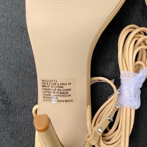 ✨ NEW ShoeDazzle Size 8.5 Nicoletta Nude Beige Studded Strappy Sandals Stilettos Heels $50.00 ✨ thumbnail 10