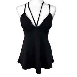 Express Strappy Babydoll Cami Top Women's S Black Y2K Clubwear Goth Evening Chic thumbnail 2