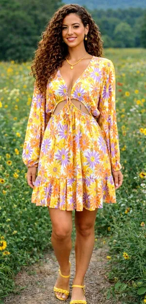 L*Space Feelin Fine Cut Outs Tie Front Dress Oopsie Daisy L thumbnail 1