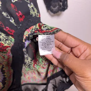 Anthropologie Uncle Frank Women Whimsigoth Coverup‎ Dress Small Velour Crochet thumbnail 7