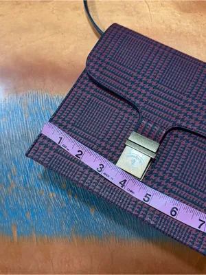 Vintage Brooks Brothers Red Fleece Crossbody bag houndstooth plaid thumbnail 6