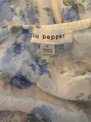Blu Pepper Blue Floral Puff Sleeve Mini Dress large thumbnail 7