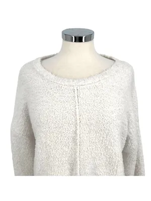 Studio B By Bobeau White Textured Knit Sweater Cozycore Loungewear Size XL thumbnail 2