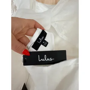 NWT Lulus Charming Potential White Organza Backless Puff Sleeve Mini Dress Sz M thumbnail 6